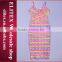 2015 HOT Red rainbow fashion braces skirt plus size bodycon bandage dress