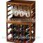 Multi-tier Free-standing Wooden Wine Bottle Holder