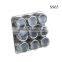 wholesale 9 pcs magnetic spice tin jar set with metal tray and pp lid