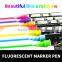 Multi-color fluorescent highlighter durable marker pen / double-end fluorescent magic marker pen
