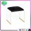 Beauty C-Shape Acrylic Stool Leather Cushion Ottomans Bedroom Lucite Bed Side Stool