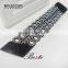 2016 New design black color rhinestone pu leather shoe upper for lady