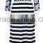 Family matching same outfits clothes sets mother and daughter Floral Striped Patchwork Long Dress