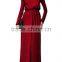 long sleeve muslim evening dress Women Boat Neck Long Maxi Full-Length long sleeve Dress