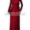 long sleeve muslim evening dress Women Boat Neck Long Maxi Full-Length long sleeve Dress