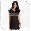 2016 Spring Summer Sexy Lady Black Lace black lace dress Bandage bodycon Cap Sleeve Dress