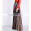 Customized Lady's Apparel Striped Wide-leg Structured Waistband metallic Trousers(DQM001P)
