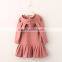 High Quality 2017 Autumn Long Sleeve Kids Girl Dress With Hat/Cap
