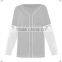 Fashion Design Ladies Baseball Jersey Two Tone Couble Sleeve Baseball Tee Custom Baseball Top Wholesale