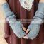 New design pure color knitted elbow length fingerless winter 100% cashmere gloves
