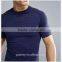 OEM Sportwear T Shirt New Design Dry Fit SPORT Short Sleeve Compression Top In Navy
