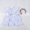 Toddler Linen Dress Kids Clothes Ruffle Layer Baby Items Girls Light Blue Dress