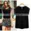 European and American style summer new fashion V neck perspective women chiffon,chiffon fabric