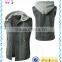 Plus Size Black Mens Demin Jeans Sleeveless Hoodie Vest