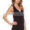 contrast elasticized trim cut-out sides silk tank tops