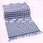 Pure cotton yarn dyed grid kitchen dish towel with tassel