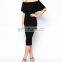 CHEFON Ruffle top midi bodycon dresses