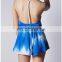 Hot sexy girl tie dyed blue and white backless spaghetti dress with rayon material
