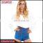 Wholesale Women Fashion Medium Wash High Waist Jean Pants Lace-up Summer Ladies Denim Shorts