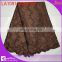 high quality african swiss lace fabric LA1091 brown