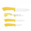 Hot sale plastic handle 4 pcs ceramic kitchen knife with white blade