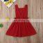 2019 summer Baby Girl line cotton dresses Hollow Dress Kids backless Cotton Dresses 4colors