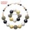 Girl bees Necklace bracelet 2pcs Set Children yellow black Chunky bubble beads Jewelry Gift