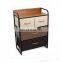 Customized 5L-604 Fabric Printed Chest Vertical Dresser Storage Tower Dressers 6 Drawers with Wooden Pull