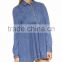 2015 autumn fashion style slim jeans women's denim dress thin blue solid long sleeve dress