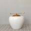 New Chinese Light Luxury Large White Ceramic Flower Vase With Metal Cap For Living Room Decor