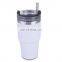 Portable 26 oz insulated vacuum mug coffee tumbler with straw