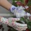 13 ecartement imprime de fleurs en nylon transparent enduit de nitrile gants de travail de securite de jardin