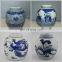 Chinese antique blue and white porcelain jars with lids