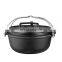 4Qt 6Qt Camping Large Size Round Shape Pot Cookware Bread Cast Iron Enamel Dutch Oven