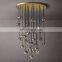 Modern Luxury Industrial Style Transparent Smoke Gray Crystal BOULE Raindrop Pendant Light for Living Room & Hotel Decoration