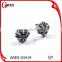 Black stainless steel women jewelry flower stud earrings