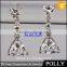 lastest popular silver jewelery wholesale fashion zircon stud earring