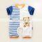 wholesale 100% cotton new fashion bright color short sleeve baby rompers