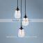 Historic Satin Finish Clear Glass Shade Suspension Lamp for Restaurant Inter Design Project