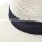 Fashion panama straw hat for women men elegant white fedora hats