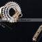 fashionable circle and bow shape alloy rhinestones scarf clip brooch pin