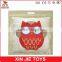 2016 new design plush owl print car and sofa pillow