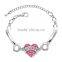 2016 Jewelry Mom Sister Daughter Bracelet BEST FRIEND Heart Shape Beads Crystal Rhinestone For Women Gifts