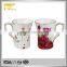 Lead Free gold rim ceramic promotional thermo drinking coffee mug with flower pattern