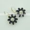 China Manufacturer Supply handmade azure epoxy alloy flowers and green opal stones earring and necklace Jewelry Sets