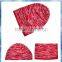 zebra-stripe long knitted pattern beanie hat/tie dye knitted hat/cheap hat beanie
