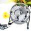 JLK-002M 4 Inch Mini 360 Degrees Ratatable Metal Desk Fan With USB Powering