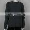 Ladies' round neck long sleeve pullover knitted sweater with destroy effect finish