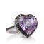 Fine Jewelry with Carol Brodie Gemstone Heart and Black Spinel Sterling Silver Ring