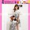 Fashion Flower Mother And Daughter Short Dress  Hot Sale Strap Sexy Korean Style Dress